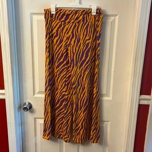 Purple and Gold Tiger Stripe Pants by Ronnie Salloway sz Large